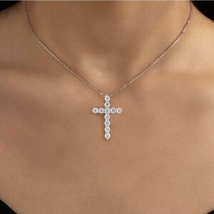 GRA Certified 1.1 CTW Moissanite Cross is 3MM & comes with Chain